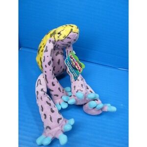 Vtg K&M Slumpers 12" ATHENA Poison Dart Frog Plush Purple Yellow Blue w/Tag